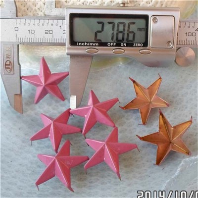 A046 Diy Pentagram Studs(iron/brass) 28mm 100pcs/bag