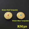 RM30 Pure Brass Flower Conchos 26.5mm 1pc/bag